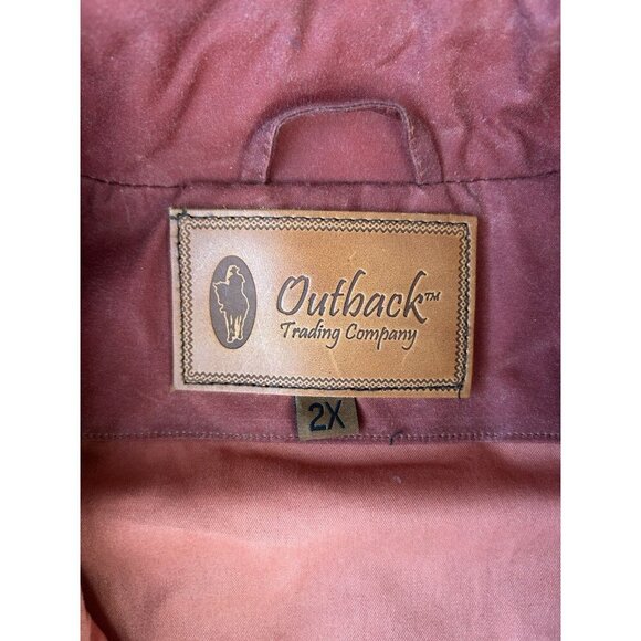 Outback Trading Company Women's Oilskin Quilted Vest Rust Size 2X Waterproof - Picture 8 of 12